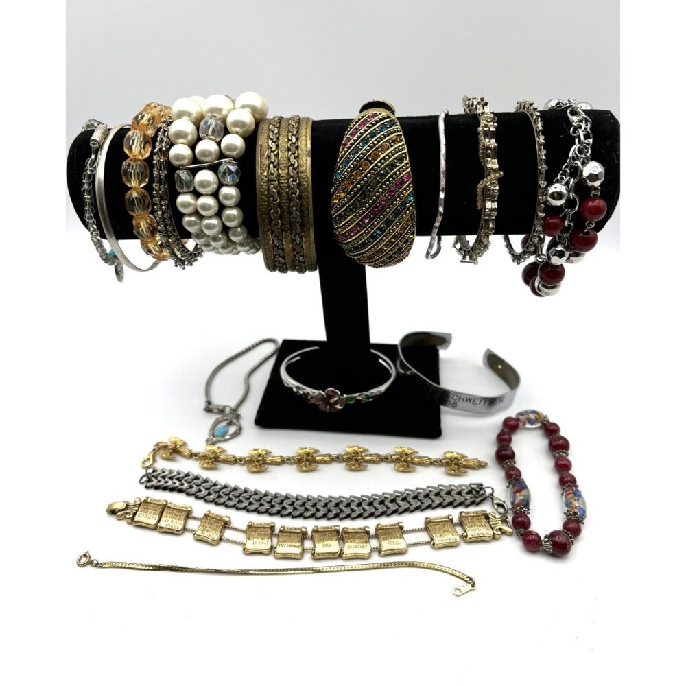 20 Pc Vintage Bracelet Boutique FREE Velvet Display-Bangles, Beads 80s 90s 2000s